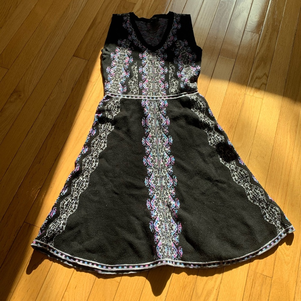 Nanette Lepore Black Dress with Purple Accents